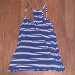 Old Navy blue and white striped tank top.